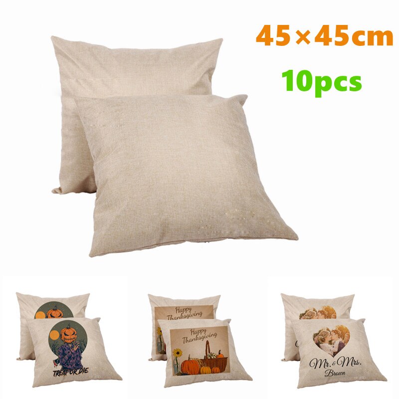 Linen Pillowcase 45×45cm Sublimation Blank with Print