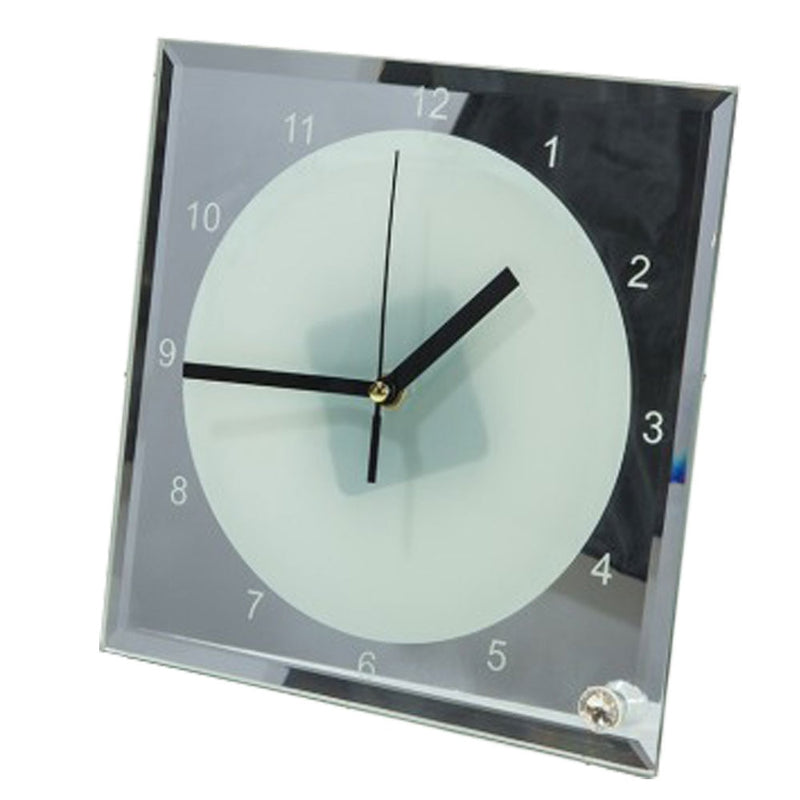 Glass Photo Frame with Clock Sublimation Blank - Square
