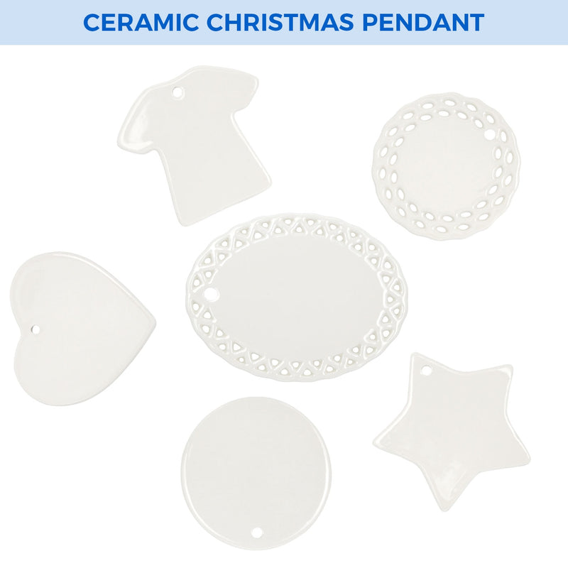 Ceramic DIY Holiday Ornaments Sublimation Blanks - 100pcs