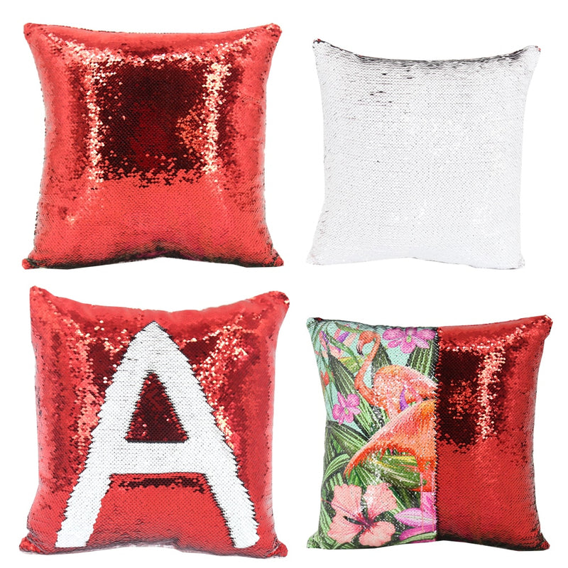 40×40cm Sequined Pillowcases Sublimation Blanks - Red