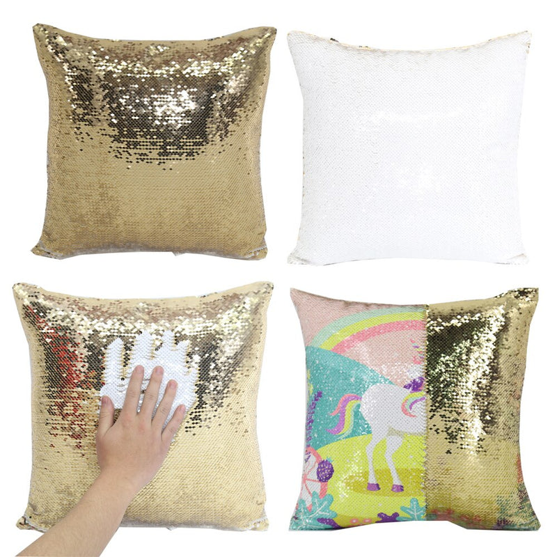 40×40cm Sequined Pillowcases Sublimation Blanks - Gold