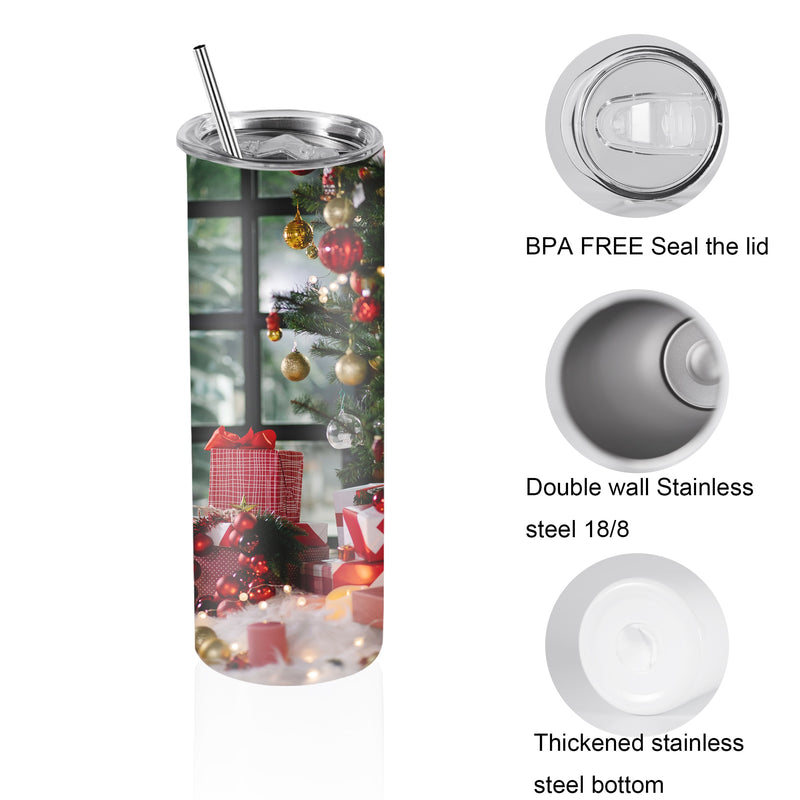 Tumbler with Stainless Steel Straw Sublimation Blank Details