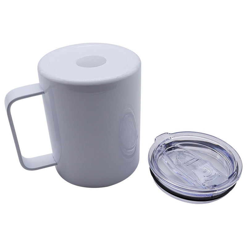 Mugs Stainless Steel 12oz Sublimation Blanks - Bottom View with Lid