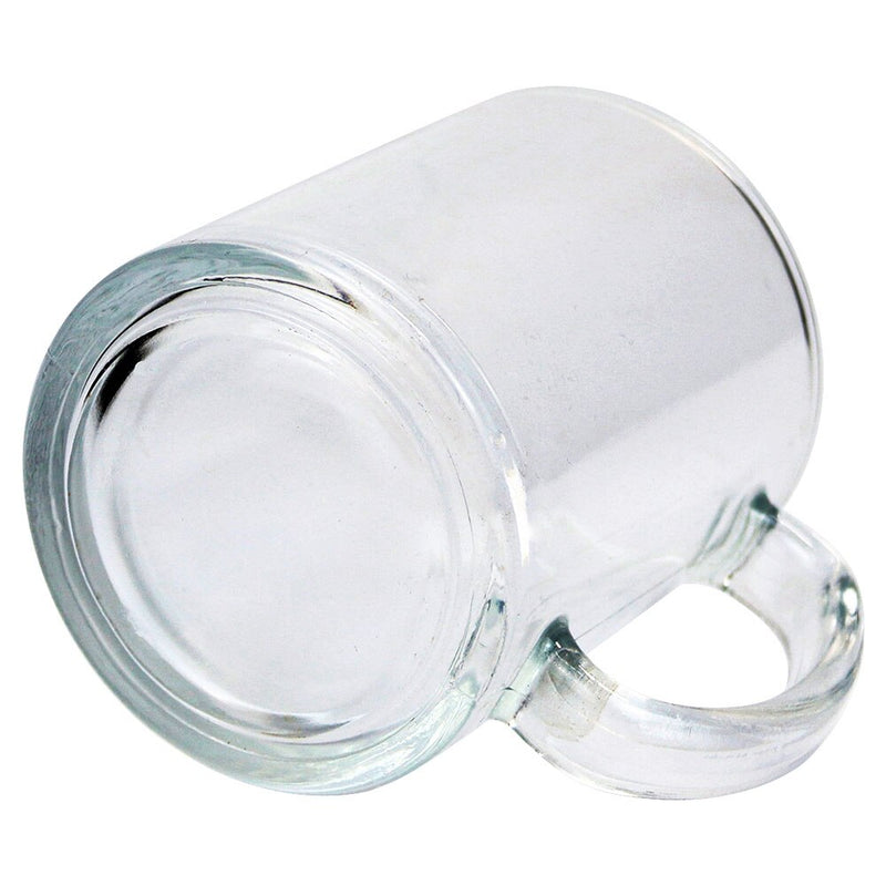 Clear Glass Mug 11oz Sublimation Blanks - Bottom View