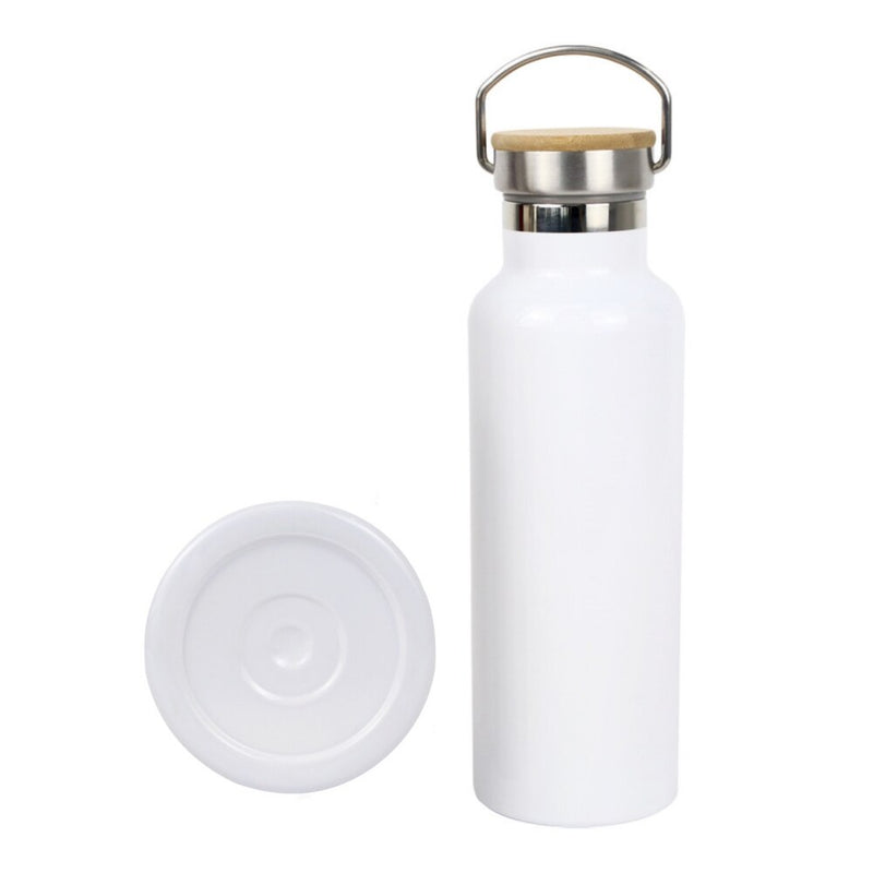 Stainless Steel Water Bottle with Bamboo Lid 17oz Sublimation Blanks - Bottom View