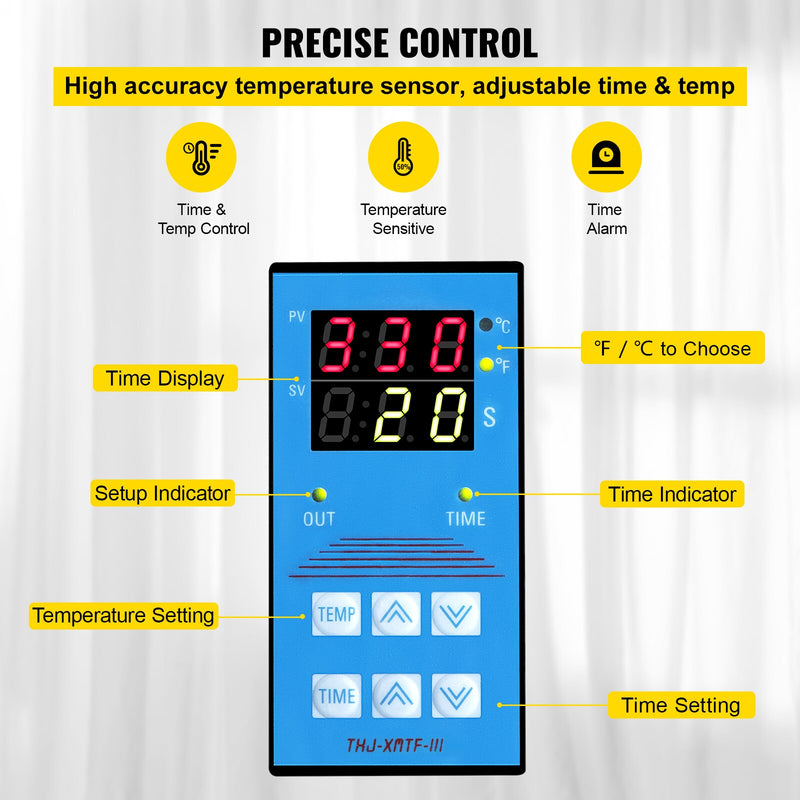 Heat Press Machine for Caps 5.5 x 3.5 - Temperature Control Panel