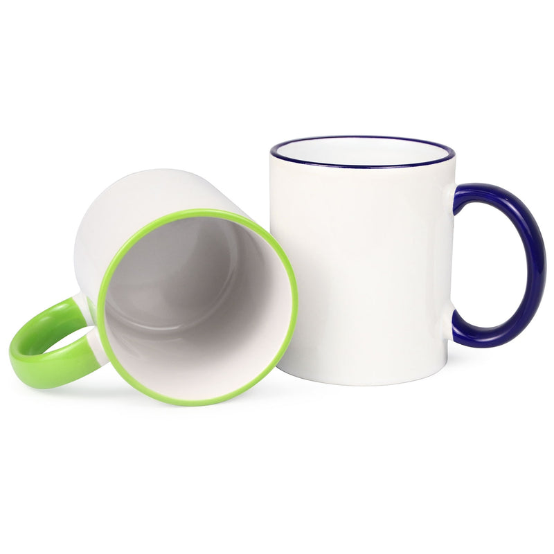Mugs Colored Rim and Handle 11oz Sublimation Blanks 