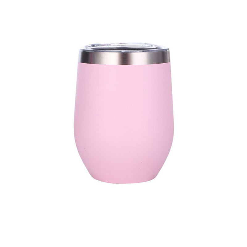 Mug Stainless Steel Wine Cup 12oz Sublimation Blanks - Pink