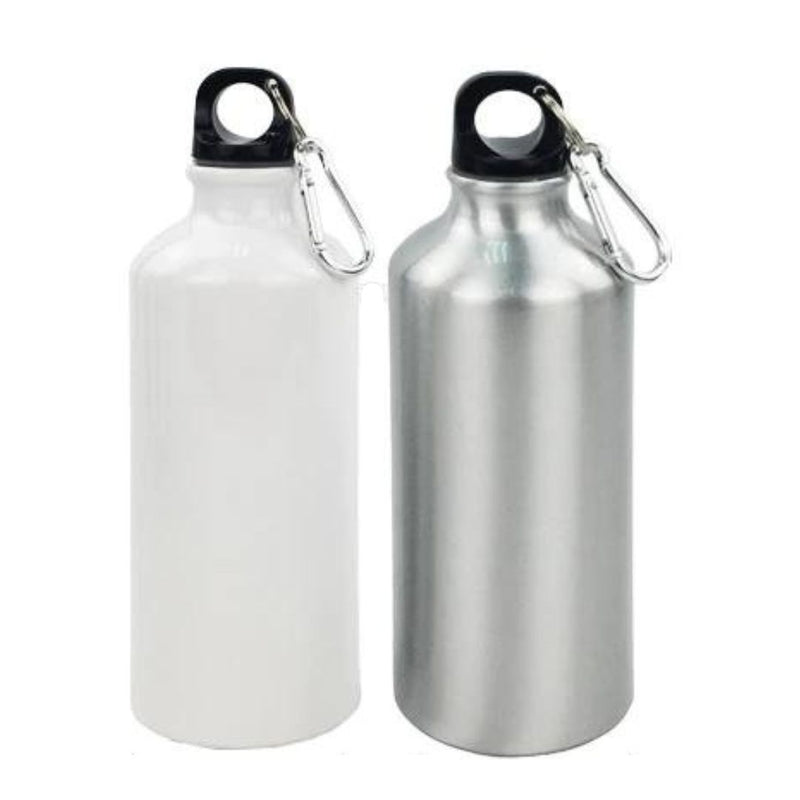 Stainless Steel Sports Water Bottle 500ml Sublimation Blanks - Silver and White
