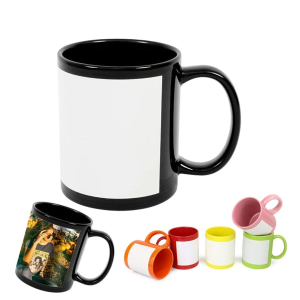 Mugs with White Patch 11oz Sublimation Blanks